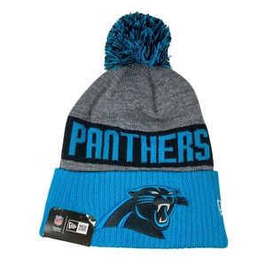 NFL New Era Carolina Panthers Knit Cap Beanie Hat Pom Size OSFM